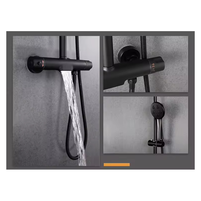 Stainless steel solid brass single handle multi-functional shower wall mounted rain shower set